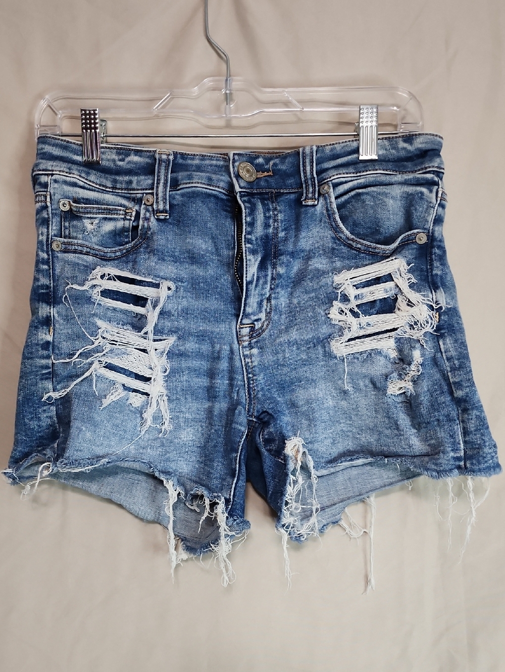 American Eagle Outfitters Distressed Blue Denim Cutoff Shorts